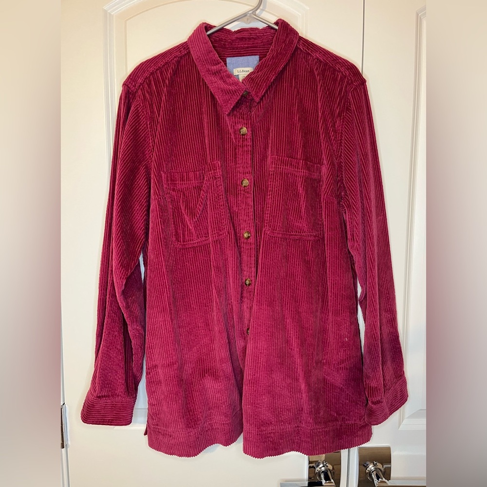 L.L. Bean Pink Corduroy Shacket